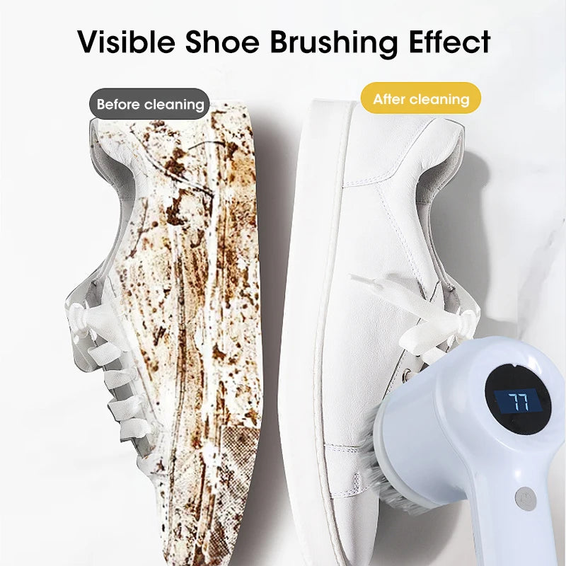 Brosse Électrique Sans Fil – Recharge USB & 5 Têtes Incluses