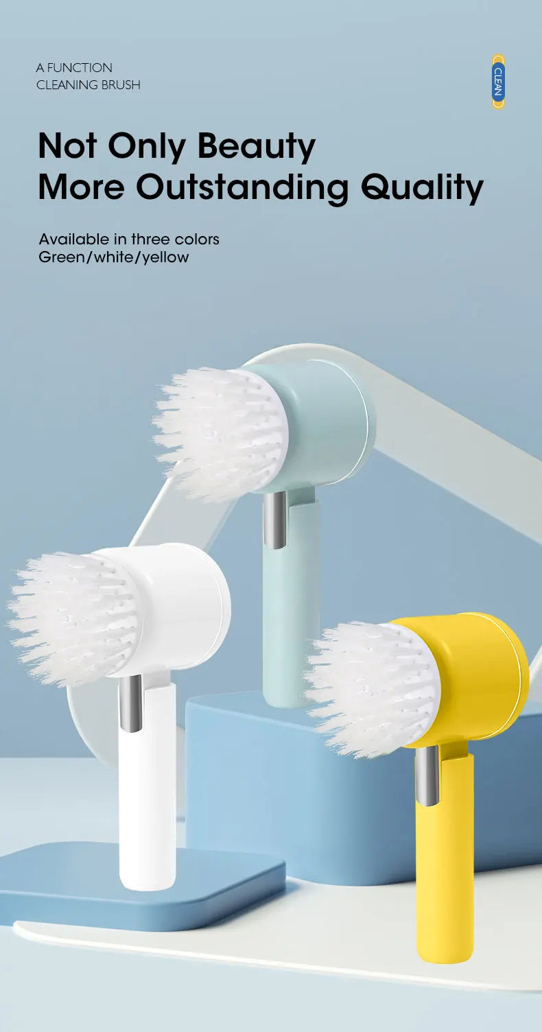Brosse Électrique Sans Fil – Recharge USB & 5 Têtes Incluses