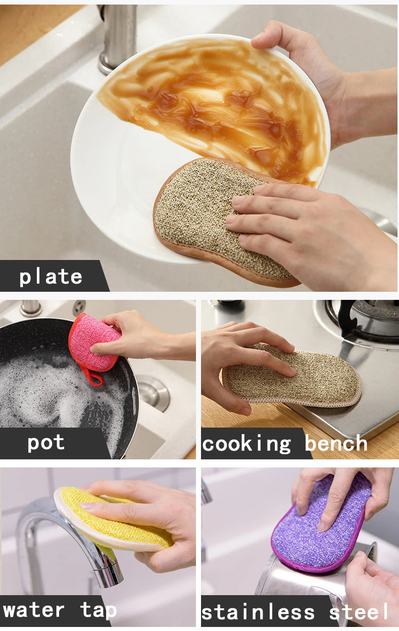 5/10/20pcs Magic Sponge Double-sided Dishwashing Pan Pot Dish Wash Rust Stain Sponge Kitchen Products kitchen Utensil And Home