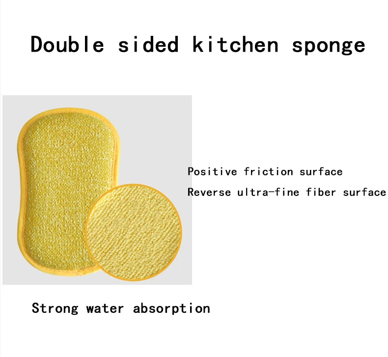 5/10/20pcs Magic Sponge Double-sided Dishwashing Pan Pot Dish Wash Rust Stain Sponge Kitchen Products kitchen Utensil And Home